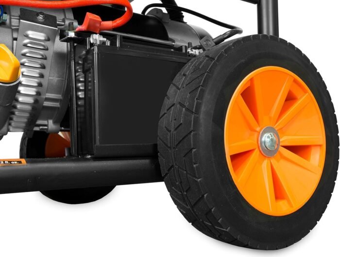 Easy mobility with the built-in wheel kit, making this home generator portable for any camping or residential use.